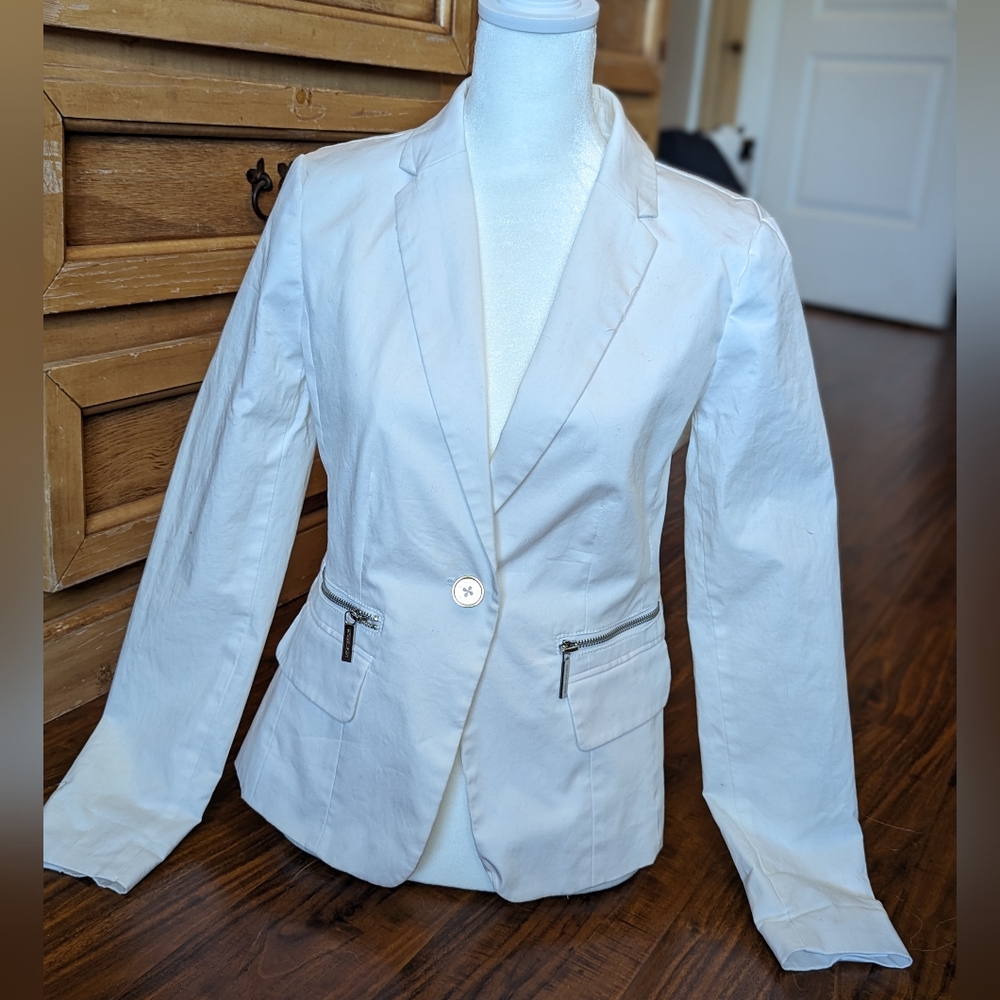 Michael kors white blazer jacket size 6 petite